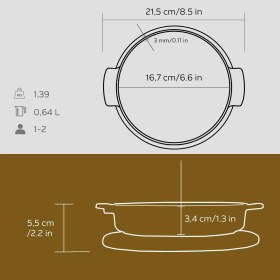 Resim Lava Döküm Yuvarlak Güveç Kabı Döküm Demir Yekpare Çift Kulplu Kayın Servis Ahşabı Çap(Ø)17cm. 