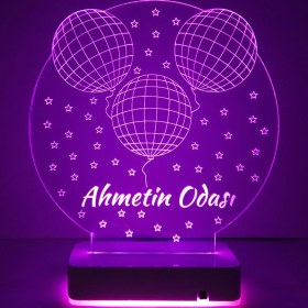 Resim Modiwa Design Çocuklara Özel Hediye 3 Balon Masaüstü 3D Dekoratif LED Lamba 