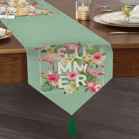 Resim Dijital Baskılı Özel Tasarım Püsküllü Şönil Üçgen Runner 