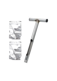 Resim Springsun Metal Toprak Örnekleme Aleti, T Tipi Kolu Ve 2 Depo Çantası İle, Bahçe Çim Tarım Bitki Bakımı İçin Toprak Testi Seti, Gümüş 