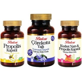 Resim Balen Cörekotu Yağı Kapsül+Propolis Kapsül+Kudret Narı Kapsül 