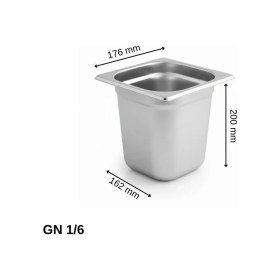 Resim Üret Çelik ÜRET Standart Gastronom Küvet GN 1/6 200 mm 3,4 lt 