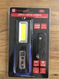 Resim Bhd Şarjlı Led El Lambası Büyük Bhd00357 Siyah 