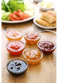 Resim 6 Lı Şeffaf Cam Reçellik Kahvaltı Sunum Kasesi - Reçel & Bal Sunumluk Şeffaf 