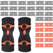 Resim Hallow Turuncu Tıraş Bıçağı Kazıyıcı, 2 Paket Çift Kenarlı Tıraş Makinesi 