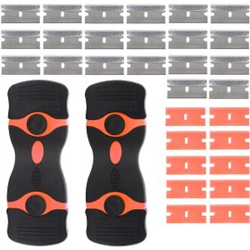 Resim Hallow Turuncu Tıraş Bıçağı Kazıyıcı, 2 Paket Çift Kenarlı Tıraş Makinesi 