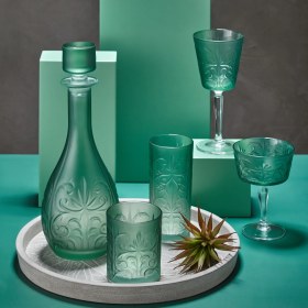 Resim Decorium Tattoo 850 ml Haki Cam Şarap Şişesi 9-01040069 