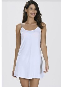 Resim Nbb 3851 Kadın İnce Askılı Kombinezon Tekli Beyaz 