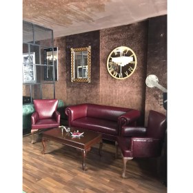 Resim 3A Mobilya 3A Crocodile Chesterfield Ofis Takımı Koltuk 2 Berjer + Sehpa 