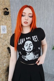 Resim Ef Butik Siyah Lana Del Rey Crop 