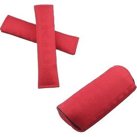 Resim Gaojunshop01 3 Adet Kırmızı Jdm Brıde Racing Başlıklı Emniyet Kemeri Koruma Ve Boyun Yastıklı 