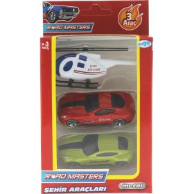 Resim 3'lü Beyaz Helikopterli Metal Araçlar 