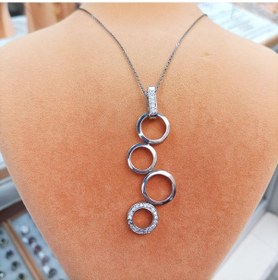 Resim Firuze Gümüş Zirkon Taşlı Gümüş Kadın Kolye F1600644 