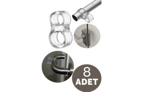 Resim TBY Shop 8 Adet Kapı Kolu Stoperi ve Pencere Kolu Stoperi Şeffaf Silikon Kapı Stoperi Kapı Kolu Tamponu 