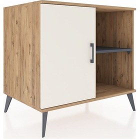 Resim Kronos Şifonyer 2 Raflı Tek Kapaklı 88x59x80 Çam-aytaşı/antrasit Aytaşı/antrasit 