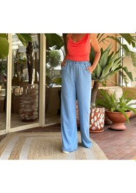 Resim 2418 Kadın İnce Yazlık Jeans Kot Denim Pantolon Mavi 