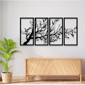 Resim Duvar Dekoru Sonbahar Ağaç Motifi Metal Tablo 