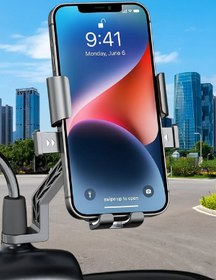 Resim TOYFEST 360 Derece Dikiz Aynası Versiyonu Telefon Tutucu Motor,Motosiklet,Bisiklet ,Scooter Uyumlu 