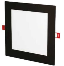 Resim 24 Watt Siyah Kasa Sıva Altı Kare Led Panel Beyaz Işık 6500k 