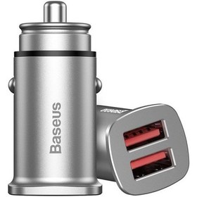 Resim Baseus Square Metal Serisi 30w Çift Usb Girişli Qc3.0 Hızlı Şarj Destekli Araç Şarj Cihazı 