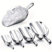 Resim 6/12/24/48oz Alüminyum Alaşımlı Buz Küreği Un Küreği Tahıl Küreği Pirinç Küreği Buz Küp Küreği Patates Kızartması Küreği Çok Amaçlı Kürek Mutfak Bar Gadget Alüminyum Alaşımlı Kürek 