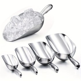 Resim 6/12/24/48oz Alüminyum Alaşımlı Buz Küreği Un Küreği Tahıl Küreği Pirinç Küreği Buz Küp Küreği Patates Kızartması Küreği Çok Amaçlı Kürek Mutfak Bar Gadget Alüminyum Alaşımlı Kürek 