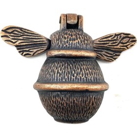 Resim Marsilyan Antika Tarz Dekoratif Pirinç Arı Kapı Tokmağı, Taktak - Küçük, 123X150 mm, Antik 