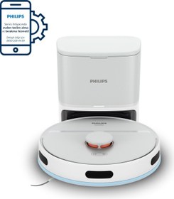 Resim Philips Islak Kuru Moplu İstasyonlu Robot Süpürge, LDS Radar Navigasyon, Beyaz, 
