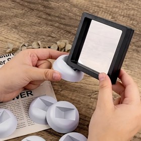 Resim 10 Adet Altıgen Takı Sergi Standları - Beyaz & Siyah Çift Tonlu Yüksek Kaliteli Plastik Organizatör Kutular, Küpeler, Yüzükler ve Kolyeler için Merkezi Kesim Tasarımı ile Hediye Kutusu Depolama & Perakende Vitrin, Takı Kutuları, Küpe Sunumu, Modern Sunum, Şık Bitiş 