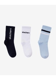Resim Skechers 3'lü Paket Funny Script Uzun Çorap Büyük Erkek Çocuk Lacivert-mavi-beyaz Sk2520126-3474 