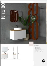 Resim Evros Nisa 80 Cm Banyo Dolabı Beyaz 