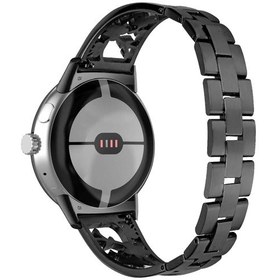 Resim Google Pixel Watch 3 41mm/ Watch 2/ Pixel Watch İçin 304 Paslanmaz Çelik Bilezik Yapay Elmas Dekor Erik Bilek Kayışı Çıkarılabilir Saat Bandı - Siyah 
