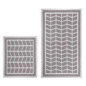 Resim Bluenity Baklava Doğal Pamuk 2'li Banyo Paspası - 60x100 cm + 50x60 cm 