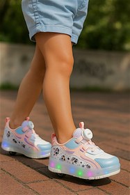 Resim Ceox Patenli Işıklı Tekerlekli Çocuk Spor Ayakkabı Kaykay sneaker 