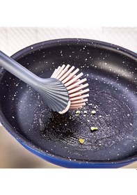 Resim Silikon Fırçalı Mutfak Banyo Sıvı Sabunluk Süngerlik Seti Siyah 