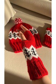 Resim MESKSTORE El örgüsü bere eldiven set 
