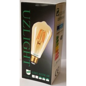 Resim Uzlight 6W Rustik Armut LED Ampul 535 Lümen Sarı Işık 2400K 220-240V 50/60 Hz Dimlenmez 2'li 