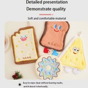 Resim 4 Adet Hızlı Kuruyan Mutfak & Banyo Havlusu - Süper Emici Kalın Temizlik Bezleri, Asma Halkalı Pastel Renklerde (Bej/Mavi/Pembe) - Yumuşak Koral Kadife Dokulu Modern Mutfak ve Banyo Dekoru için Dayanıklı Emici Kumaş, Karakter Desenli Ev Hediyesi 