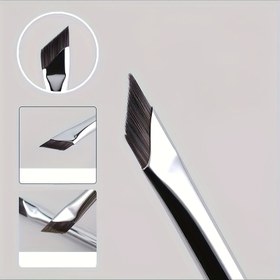 Resim Ultra-Hassas Eyeliner Fırçası - İnce Açılı & Düz Uçlar, Naylon Kıllar, ABS Sap, Tüm Cilt Tipleri İçin Parfümsüz, Eyeliner Fırçası, Makyaj Araçları 