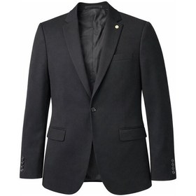 Resim Plus Scorpion Erkek Lacivert Mono Yaka Likralı Blazer Ceket Esnek Konfor Kumaş, Tek Düğmeli Slim Fit Siyah 