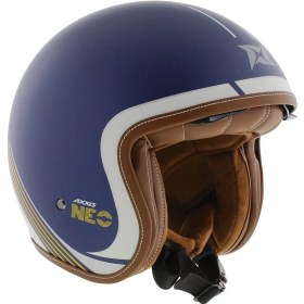 Resim Axxis Motosiklet Kaskı Retro Güneş Vizörlü Hornet S Sv Neo C7 Mat Mavi Motorcu Kask 