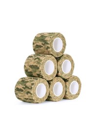 Resim Geeroyoo Yeniden Kullanılabilir Kendinden Yapışkanlı Kamuflaj Bant - 5 Cm X 4.5 M, 6'lı Paket 