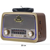 Resim teknotrust Eskitme Nostalji Tasarımlı Bluetooth Uyumlu Radyo, FM, SD Kart, AUX, Kahverengi 