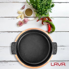 Resim Hepta Collection , Pişirme Kabı, Lv Eco Gv 17 K4, Yuvarlak Güveç, Ahşap Altlık, Çap 17 Cm, Dökme Demir, Siyah 