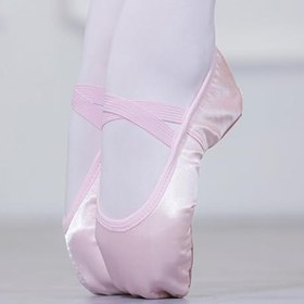 Resim Sinta Bale ayakkabıları profesyonel dans terlik Yoga jimnastik bölünmüş terlik bale düz tuval deri taban Tolder kızlar kadınlar için 