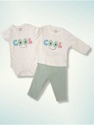 Resim Cool Bebek %100 Pamuk Badi'li Pijama Takım 3' Lü MDGTKM1827 