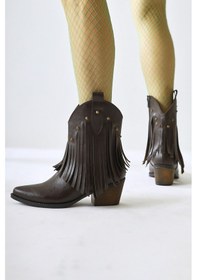 Resim Lillebeth Kahve Püsküllü Zımba Detaylı Western Bot 001 