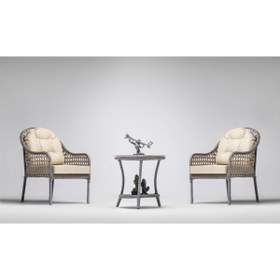 Resim SMILE LAND FURNITURE Zen Çay Seti Bahçe Ve Balkon Mobilyası Takımı (1 1 SEHPA) 