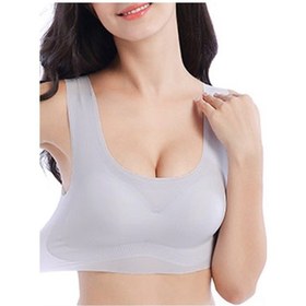 Resim Mufunye Kadınlar Uyku Bra'sı - Çelik Tel Yok - Çıkarılabilir Pad - Comfort Fit - Gri - 5xl Bcd 115-130kg Gri 