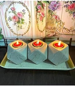 Resim 3 Lü Mumluk Tabak Üzerinde Seramik 
